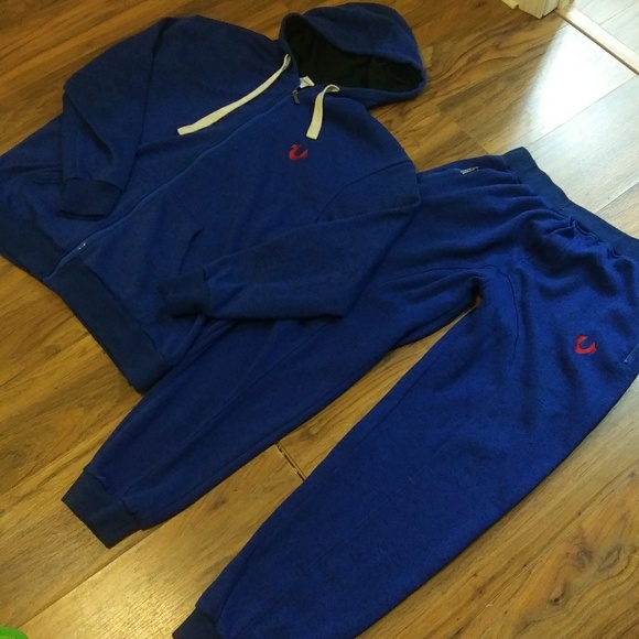 blue true religion sweat suit